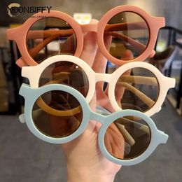 2023 New Fashion Cute Children's Sunglasses Parent Child Frosted Sun Solid Colour Round Glasses Baby Eyeglasses for Kids L2405