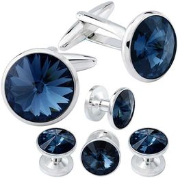 Wedding Jewellery Sets HAWSON Mens Cufflinks and Stud Set Tailcoat Shirt Crystal Luxury Party or Accessories