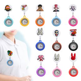 Charms Bad Rabbit 51 Clip Pocket Watches Brooch Quartz Movement Stethoscope Retractable Fob Watch Doctor Nurse For Women And Men Women Otnkb