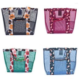 Shopping Bags Portable Folding Handbag Outdoor Mesh Beach Bag Travel Shoulder Toys Net