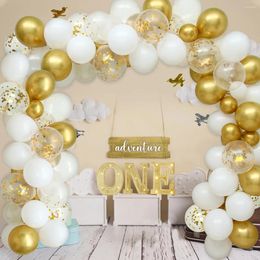 Party Decoration White Gold Balloon Garland Arch Kit Latex Happy Birthday Kids Wedding Decor Baby Shower Ballon