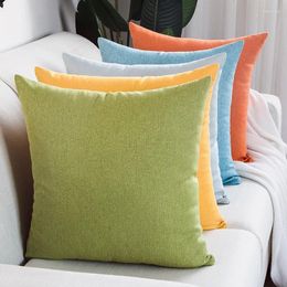 Pillow Cotton And Linen Pillowcase Solid Colour Art Car Sofa Cover Office Simple Decoration