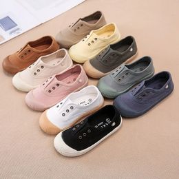 Children Canvas Shoes Fashion Solid Slip on Kids for Boys Girls Toddler Sneaker Breathable Non Casual 240516