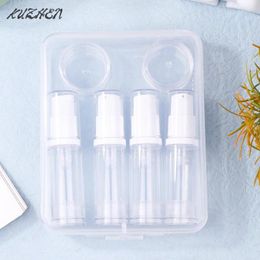 Storage Bottles 4Pcs 5ML Clear Empty Refillable Airless Vacuum Pump Cream Lotion And Spray Portable Bottle Set Sample Packing For Toiletries