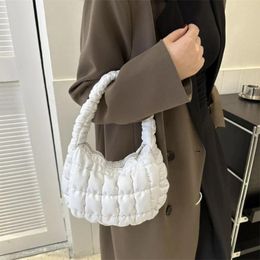 Shoulder Bags 1 PCS Fashionable Bubble Bag Cute Fold Cloud Handbag Lightweight Plaid Mini Tote For Women