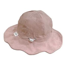 Caps Hats 2 Summer Girls Cotton UV Protection Panama Pink Hat Childrens Beach Sunset Headwear Outdoor Printing Bucket Hat 2-4Y WX