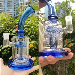 Pink Glass Water bongs hookahs Smoke Pipe Arm Tree Perc Double Function Oil Burner Pipe Water Bong Shisha with 14mm banger