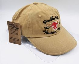 Khaki Embroidered NO31 Western Wear Bull Vintage Polo RRL Cap Cotton Unisex Hat Adjustable Outdoor Summer5880696