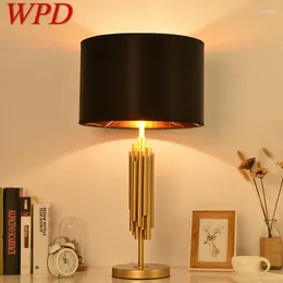 Table Lamps WPD Contemporary Dimming Lamp LED Creative Classics Black Lampshade Desk Light For Home Living Room Bedroom