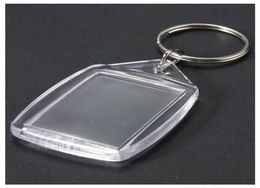 50 Pcs Clear Acrylic Plastic Blank Keyrings Insert Passport Po Keychain Keyfobs Keychian Key Chain Ring222W6848359