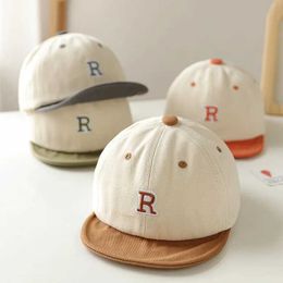 Caps Hats Summer Baby Baseball Hat Letter R Embroidered Baby and Toddler Sun Hat Patch Work Baby Boys and Girls Cotton Feet Hat WX