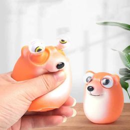 10PCS Decompression Toy Novelty Creative Squeeze Bumpy Eye Dog Egg Toys Kids Decompression Toys Simulated Shiba Inu Pinch Music Fidget Toy Funny Gifts