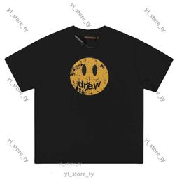 Designer Draw T Shirt Fashion Clothing Draw Tshirt Luxury Mens Casual Tees Vintage Washed Old Smiling Face Classic Unisex Cotton Double Yarn Loose Short 5952