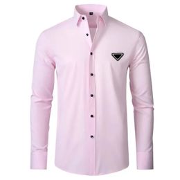 Designer Men's Casual Shirt Premium Designer Business T-Shirt Classic Long Sleeve Shirt Solid Colour Alphabet Spring Autumn S-5XL 13
