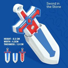 10PCS Decompression Toy 3D Printing Handheld Push Sheath Sword Stone Decompression Toys Anxiety Stress Relief Toys Parent-child Game Birthday Gifts