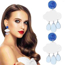 Dangle Earrings 1 Pair Cloud Raindrops Glitter Jewellery Women Accessories