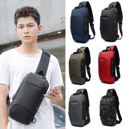 Anti Theft Sling Bag Shoulder Crossbody Waterproof Chest Bag with USB Charging Port Lightweight d88 2488