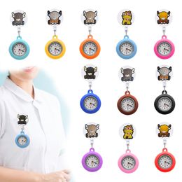 Charms Sheep Clip Pocket Watches Sile Nurse Watch Brooch Fob For Medical Workers On Quartz With Second Hand Doctor Women And Men Drop Ot3Nn