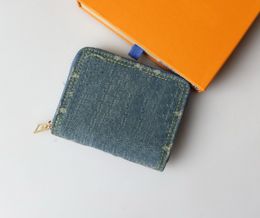 Designer bag Cowboy portefeuille roux Genuine Leather credit card Wallet 62650 Men Women Short zipper passport coin Purse Card holder Pocket Money Bag with box Q#29