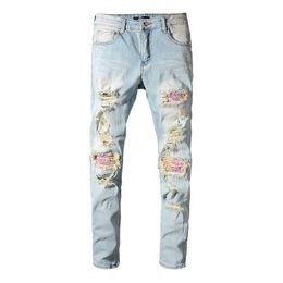 amirii jeans Mens Designer Jeans Distressed Ripped Biker Slim Fit Motorcycle Denim For Men Top Quality Fashion jean Mans hip hop Pants pour hommes 005