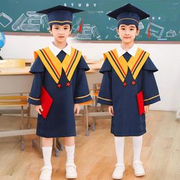 Clothing Sets 2024 Child Graduation Suit Kindergarten Kid Toddler Gown Preschool Cap Ceremony Outfit