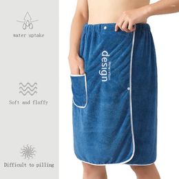 Towel Men Bath Absorbent Quick Dry Wrap Secure Buckle Pocket Body For Gym Spa Sauna Shower Home Supplies