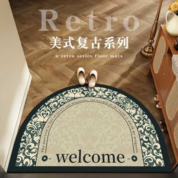 Carpets Light luxury entrance door mat semi-circular American style bathroom carpet absorbent foot H240517