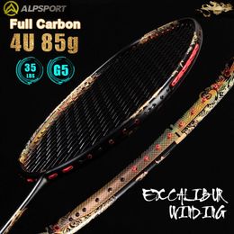 Alpsport TAJ pro 4U10UG5T800 100 Carbon Fiber Badminton Racket Maximum 35 lbs Offense and Defensive Club 240516