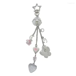 Keychains Fast Reach Butterfly Knot Heart Phone Lanyard Bow Tassels Chain Wrist Strap Anti-Lost Chains Cellphone Straps Ornament