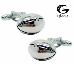 Cuff Links Factory Price Retail Mens Cufflinks Fashion Brass Material Silver Rugby Design Cufflinks Free Delivery