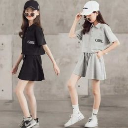 Clothing Sets 7 8 9 10 12 13 14 Year Old Girl Baby Clothing Set Summer Short sleeved T-shirt Top+Bottom Skirt 2-piece Clothing Set WX