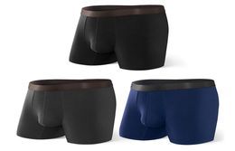 Men039s Underwear Basic Bamboo Rayon Soft Breathable Dual Pouch Boxer Briefs2295330