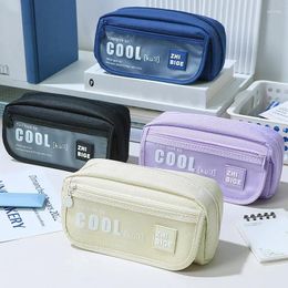 Large Cool Pencil Case Big Zipper Bag For Students Portable Storage Pouch Korean Stationery Kids School Office Supplies