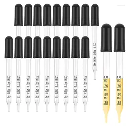 Storage Bottles 20Pcs 1Ml Glass Liquid Droppers Eye Dropper Pipettes With Black Suction Bulb For Makeup Art Straight Tip Style