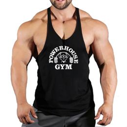 Fitness Clothing Gym Tshirts Suspenders Man Top Men Sleeveless Sweatshirt Mens Clothes Stringer Vests Bodybuilding Shirt 240509