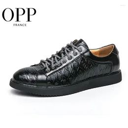 Dress Shoes OPP Men Daily Office Leather Shoe Luxury Party Quality Genuine Brogue Carving Business For