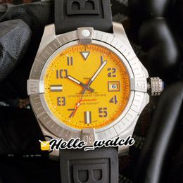 New II Seawolf A1733010 Yellow Dial Automatic Mens Watch 316L Steel Case Black Rubber Strap Sport Watches High Quality HWBE Hello Watch 294M