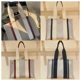 New WOODY Designer Totes Womens basket handbags linen Canvas Leather outfit Crossbody Shopping Bag Large Casual Beach Shoulder bags Purses 10A Top Quality 3 Size