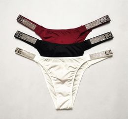 3pcs a set women panties Sexy Masonry Shorts Briefs love Rhines belt Fashion low-rise white Thong T-back string underwea 2011128237545