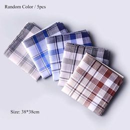 Bandanas Durag 5-piece mens casual pocket square scarf sweater towel cotton handle headscarf mens casual adult print pattern pocket scarf random color J240516