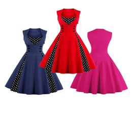 Whole Shevalues Women Vintage Character stylishly Polka Dot Party Bodycon Dresses 50s 60s Retro Cocktail Party Slim Dress Cos5640808