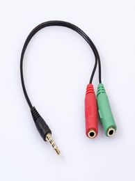 Audio Stereo Plug Spliter Cable 35mm 1 Male to 2 Female Adapter 4 Plug Line Earphone Voice Box Mic Headphone To Computer 50pcs65388679833