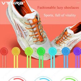 Shoe Parts 1Pair Shoelaces For Sneaker Elastic No Tie Laces Stretching Lock Lazy Quick Rubber Shoelace Round Shoestrings