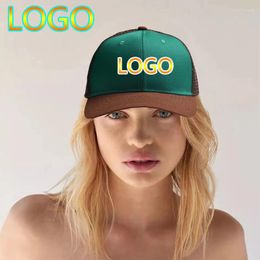 Ball Caps Custom Logo Flat-Brimmed Baseball Cap For Men Hip Hop Color Matching Snapback Dad Hat Outdoor Women Adjustable Trucker Hats