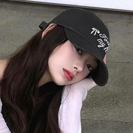 Ball Caps Korean Spring And Summer Bow Embroidered Letter Baseball Cap Female Sweet Cute Outdoor Sunshade Adjustable Curved Brim Hat