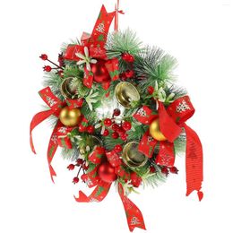 Decorative Flowers Mini Christmas Wreath Rings For Pillars Door Decor Ornament Xmas Party Decorations