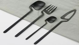 Matte Black Cutlery Set 1810 Stainless Steel Dinner Tableware Flatware Set Knife Fork Spoon Dinnerware Party Silverware5223056