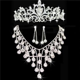 Tiaras gold Tiaras Crowns Wedding Hair Jewelry neceklace earring Cheap Wholesale Fashion Girls Evening Prom Party Dresses Accessories 268K