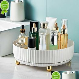 Bathroom Shelves New 360 Rotation Non-Skid Spice Rack Pantry Cabinet Turntable With Wide Base Storage Bin Rotating Organizer For Kitch Dhszu