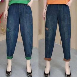 Women's Jeans Women High Waist Loose Comfortable Vintage Patchwork Harem Elastic Fashion Boyfriend Style Denim Pants U244